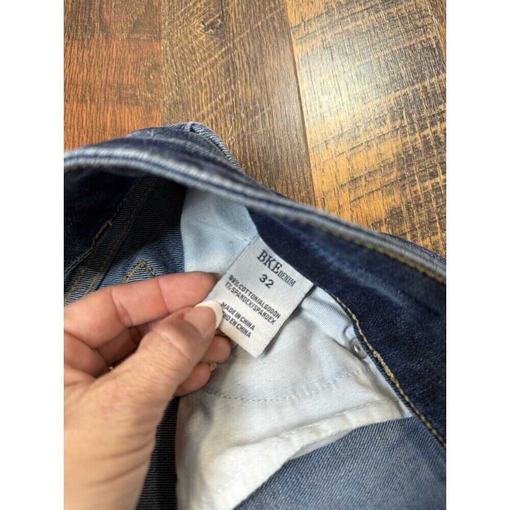 Big Star Maddie Straight Leg Jeans Womens 32 Blue Denim Mid Rise Distressed - Picture 2 of 5
